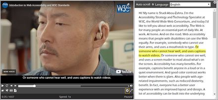 Video transcript example from w3.org
